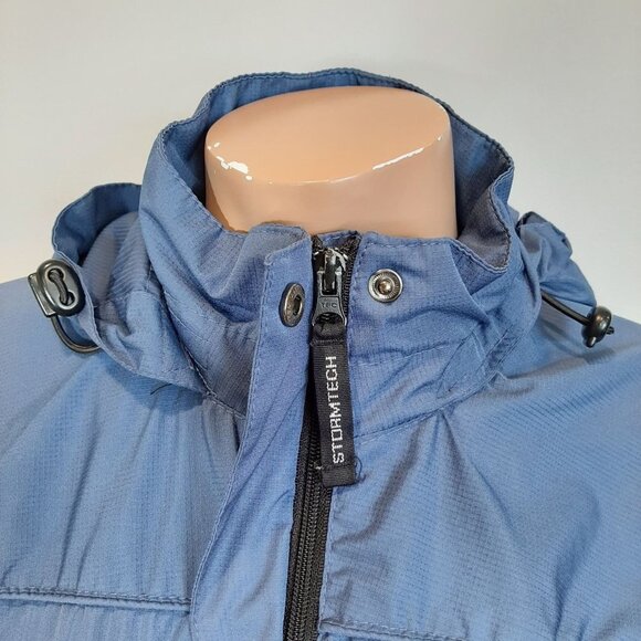 Stormtech Performance Shell Mens Jacket w Stowaway Hood Mens Size Medium Blue - Picture 6 of 16